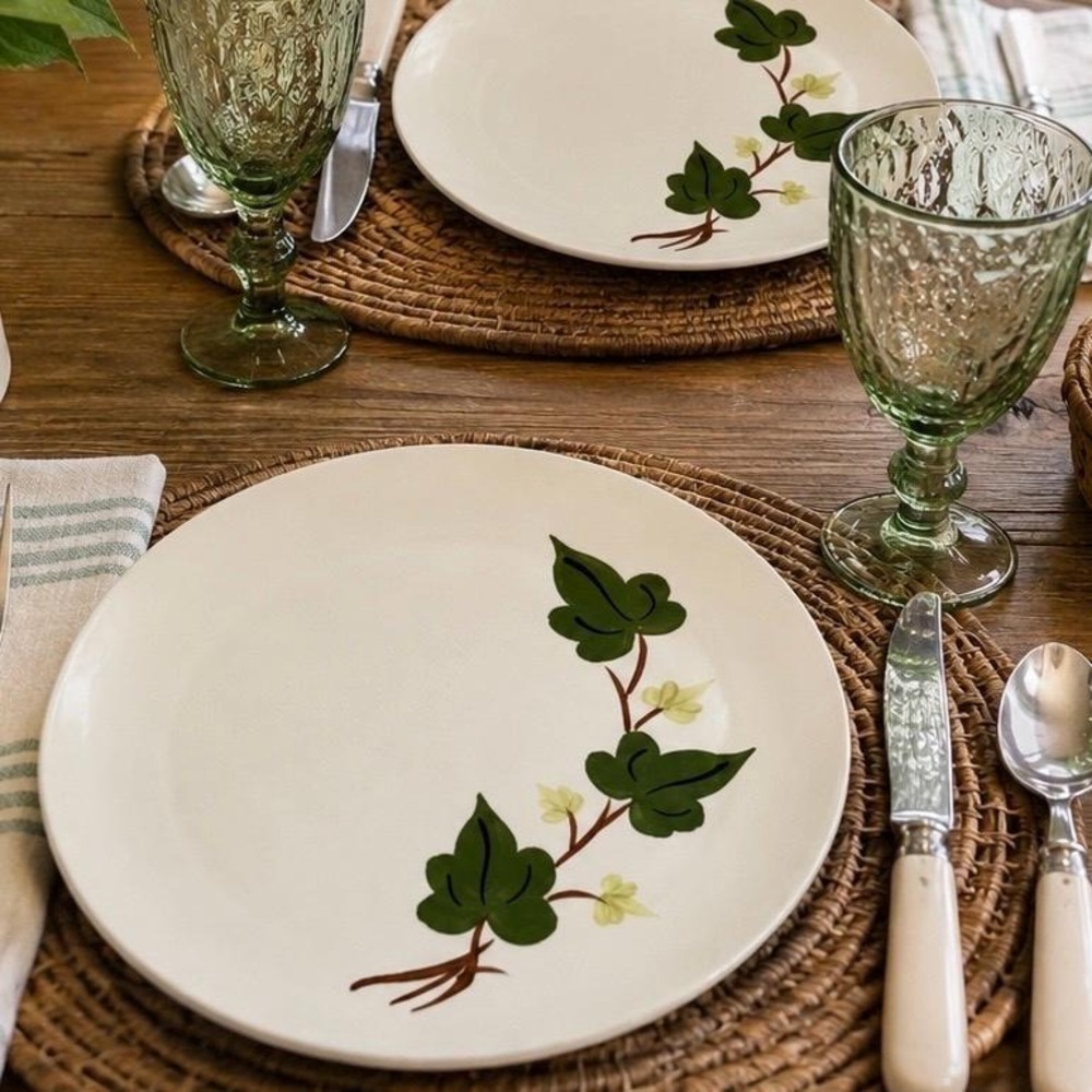 Blue‎ Ridge Southern Potteries Baltic Ivy Vintage Dishes 2 Dinner Plates USA
